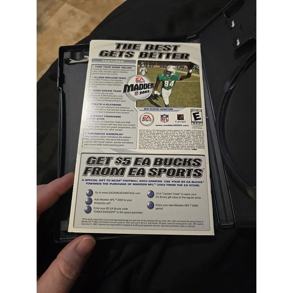 *Case Only* No Game NCAA Football 2003 Sony PlayStation 2 W/ Manual Plastic Dam.